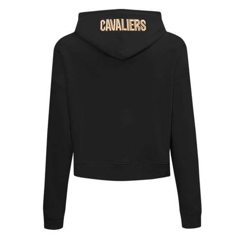 Pro Standard Womens NBA Cleveland Cavaliers Old English Cropped Pullover Hoodie Black Xl