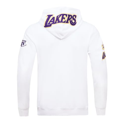 Pro Standard Mens NBA Los Angeles Lakers Classic Chenille Full Zip Hoodie White L