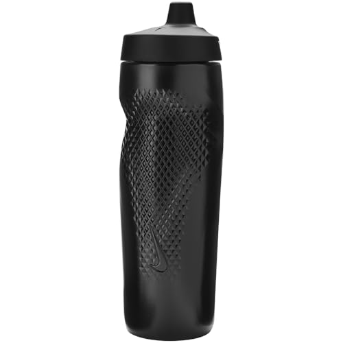 Nike Refuel Bottle 24 oz Sports Bottle BPA Free Airtight (Black/Black/White)