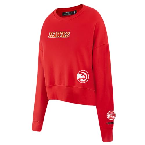 Pro Standard Womens NBA Atlanta Hawks Wingspan Crewneck Sweatshirt Red Xs