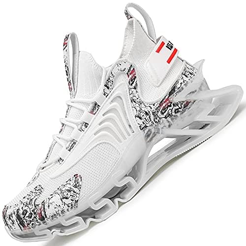 GJUYC Sneakers Shoes for Men Running Shoe Mens Trail Fashion Sport Man Athletic Men's Basketball Walking Casual Hiking Male White Size 10.5 Runner Breathable