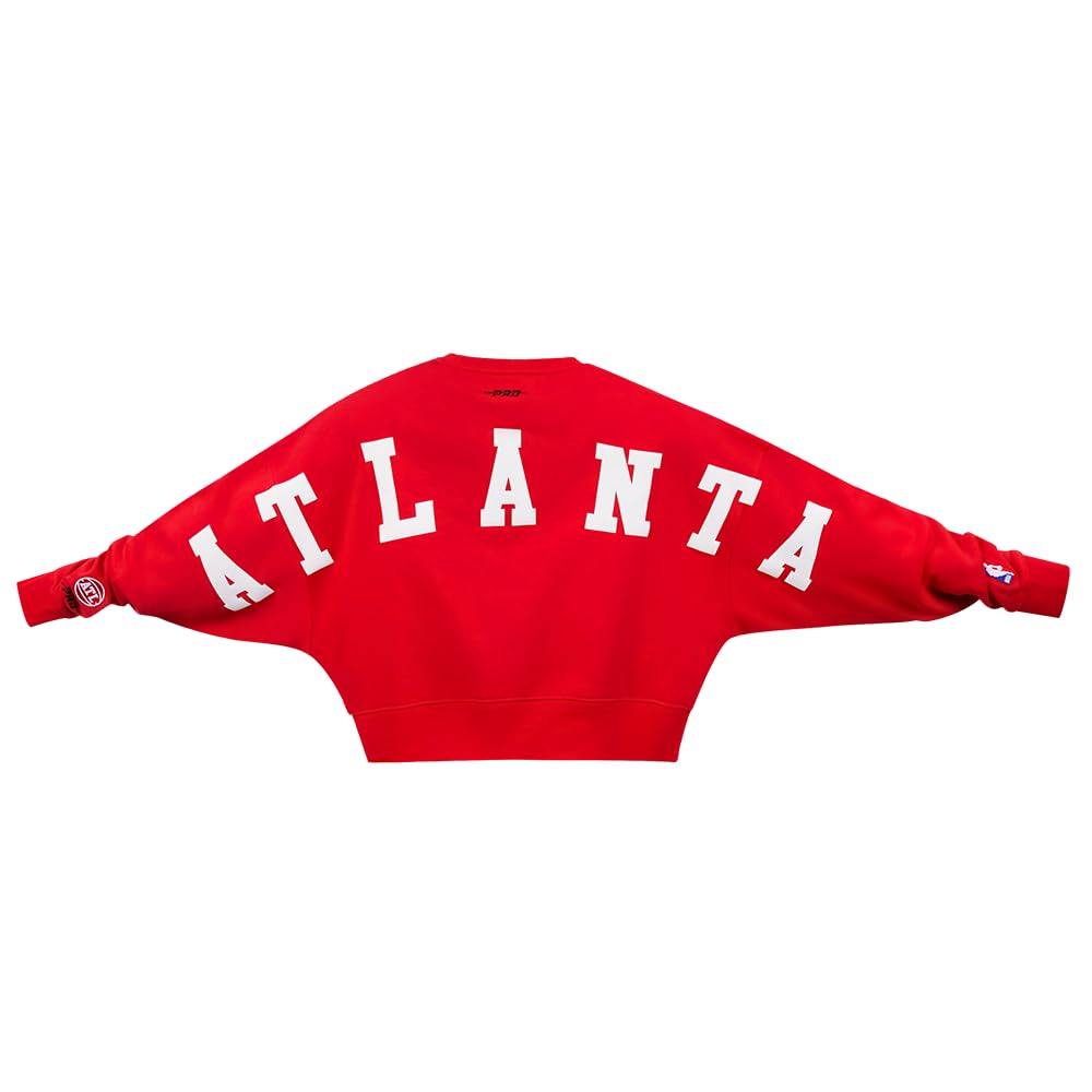 Pro Standard Womens NBA Atlanta Hawks Wingspan Crewneck Sweatshirt Red Xs