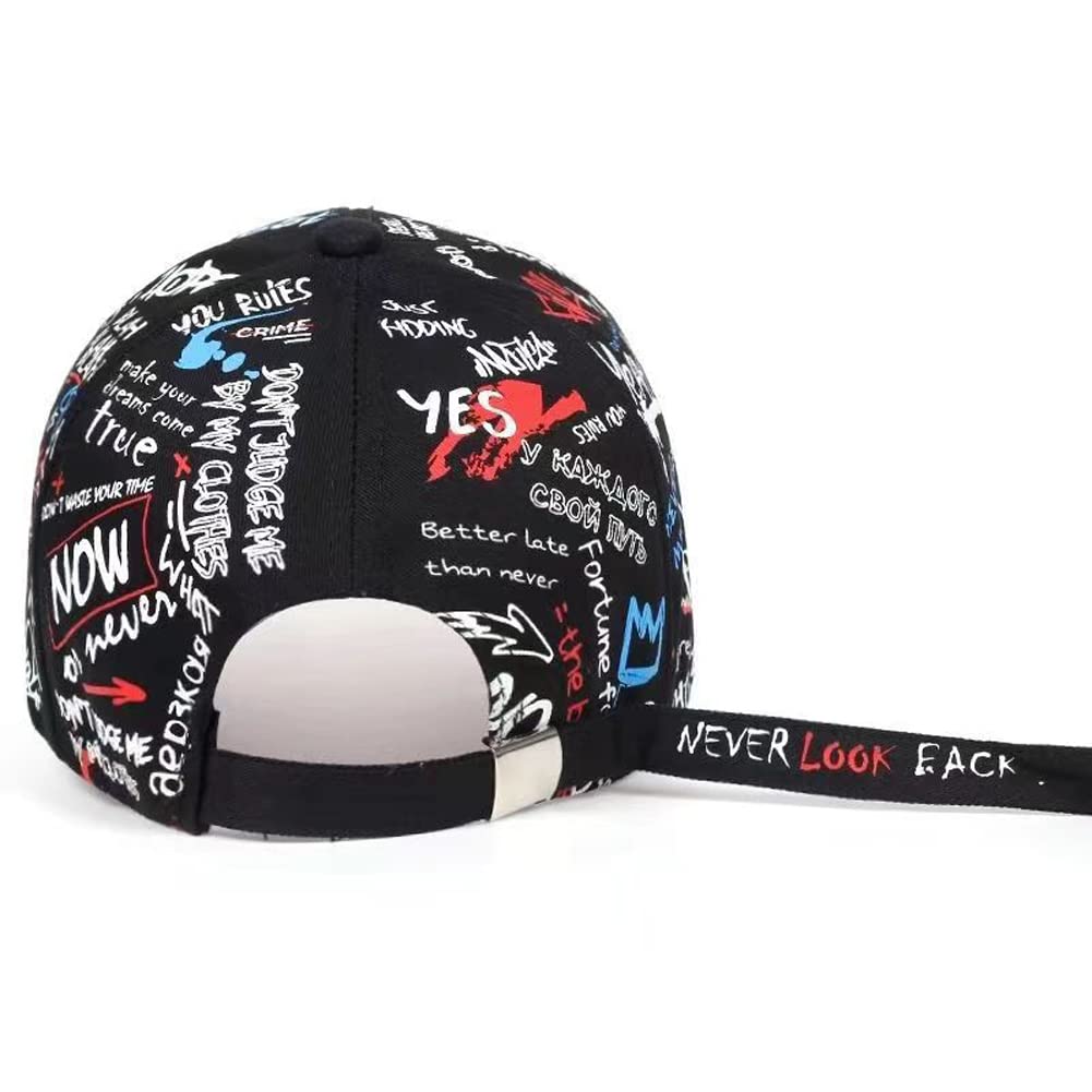YY GEWETAO Men's Baseball Cap Adjustable Cotton Graffiti Doodle Sport Caps for Men Women