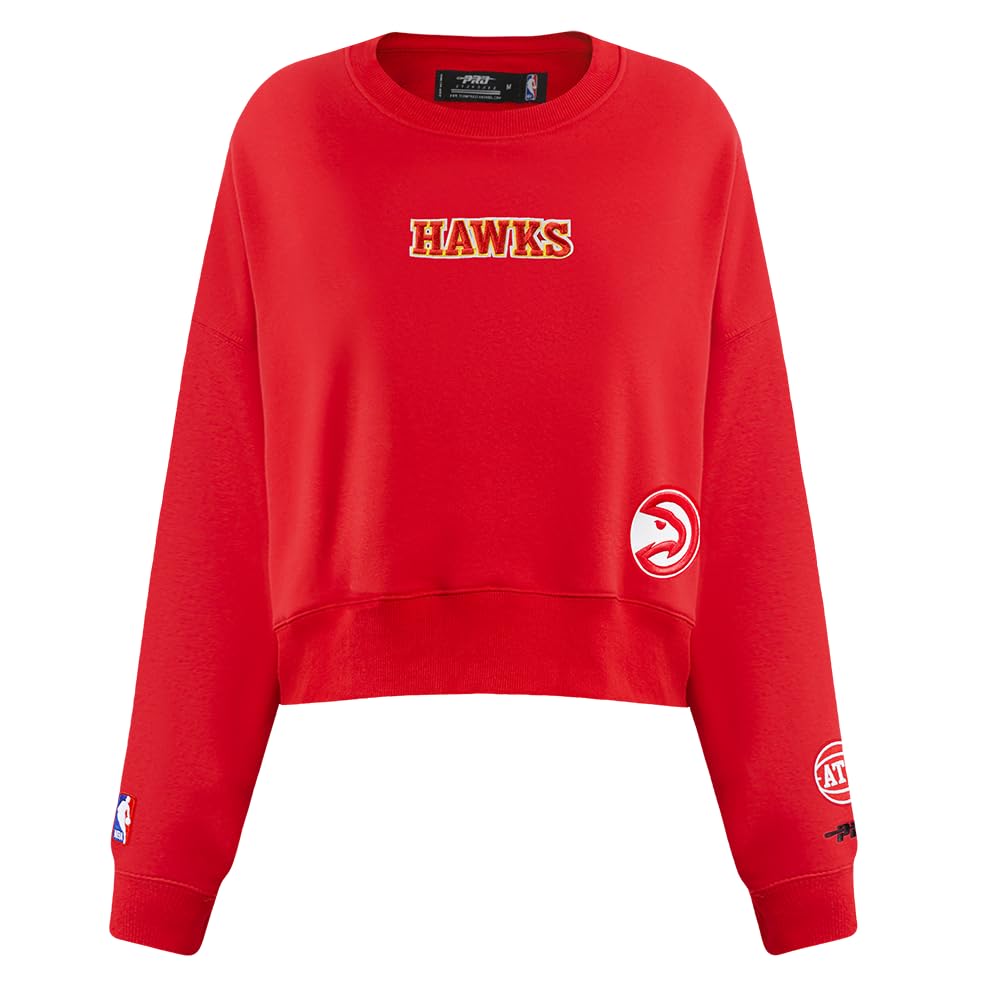 Pro Standard Womens NBA Atlanta Hawks Wingspan Crewneck Sweatshirt Red Xs