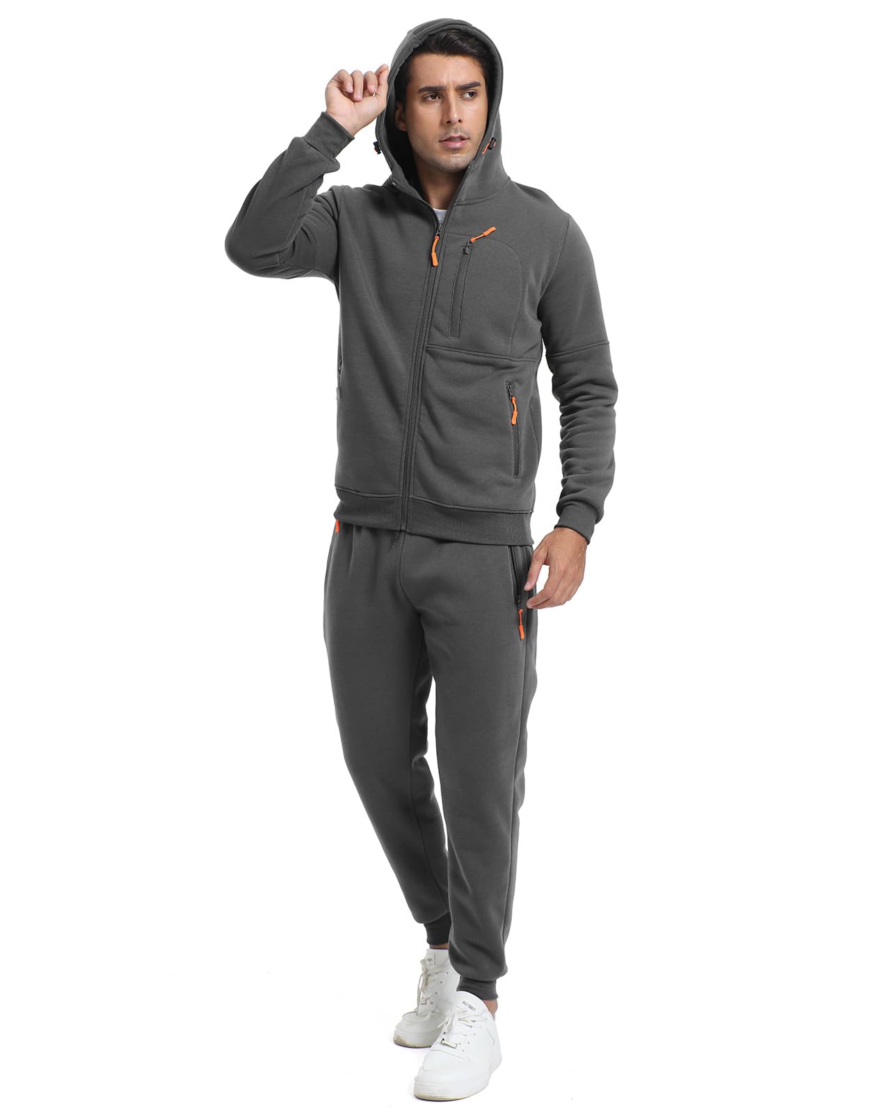 Jskoa Men's Sweat Suits Jogging Tracksuit 2 Piece Set Casual Athletic Long Sleeve Hoodie Outfit
