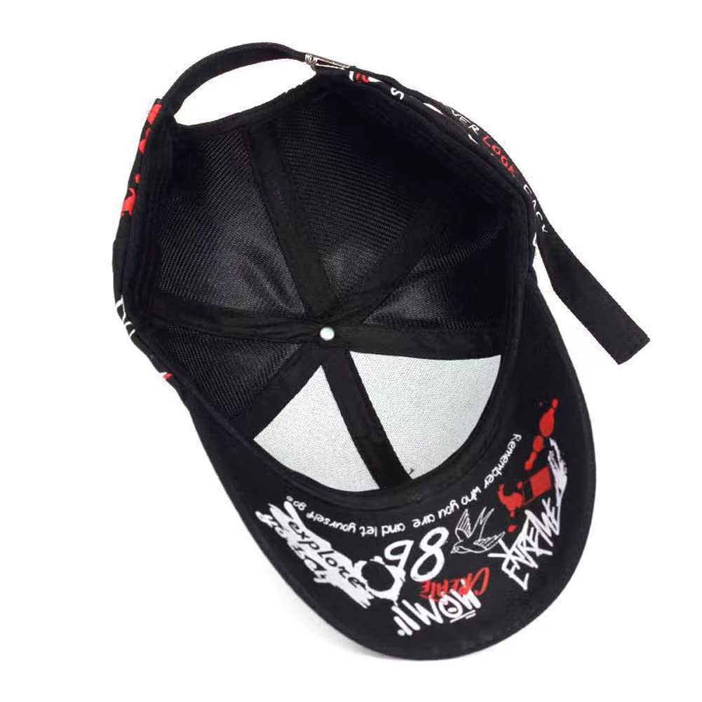 YY GEWETAO Men's Baseball Cap Adjustable Cotton Graffiti Doodle Sport Caps for Men Women