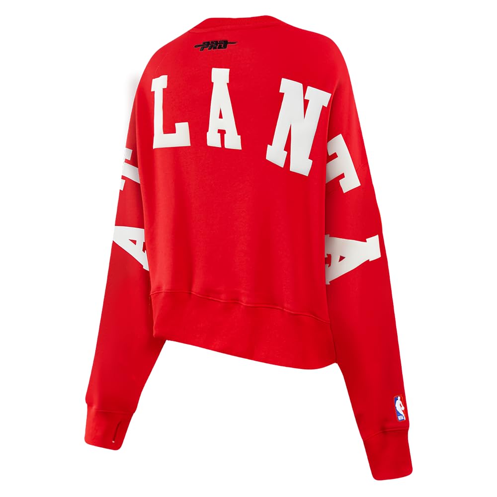 Pro Standard Womens NBA Atlanta Hawks Wingspan Crewneck Sweatshirt Red Xs