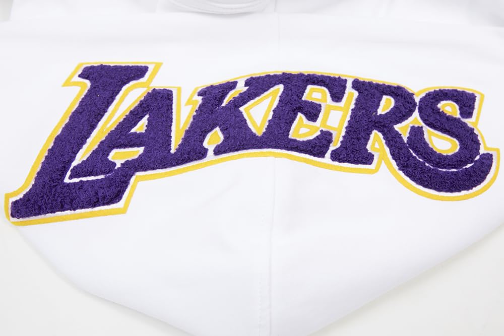 Pro Standard Mens NBA Los Angeles Lakers Classic Chenille Full Zip Hoodie White L