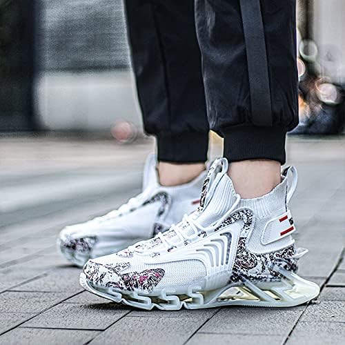 GJUYC Sneakers Shoes for Men Running Shoe Mens Trail Fashion Sport Man Athletic Men's Basketball Walking Casual Hiking Male White Size 10.5 Runner Breathable