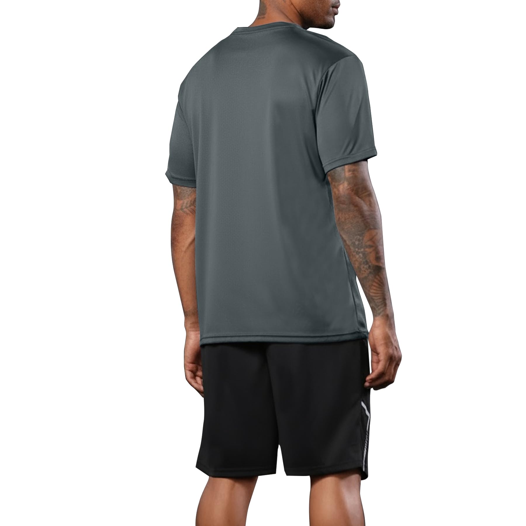 BUYJYA 3 Pack Men's Gym Shorts Shirt Set Workout Athletic Basketball Running Football Elastic Waist with Pocket Gifts