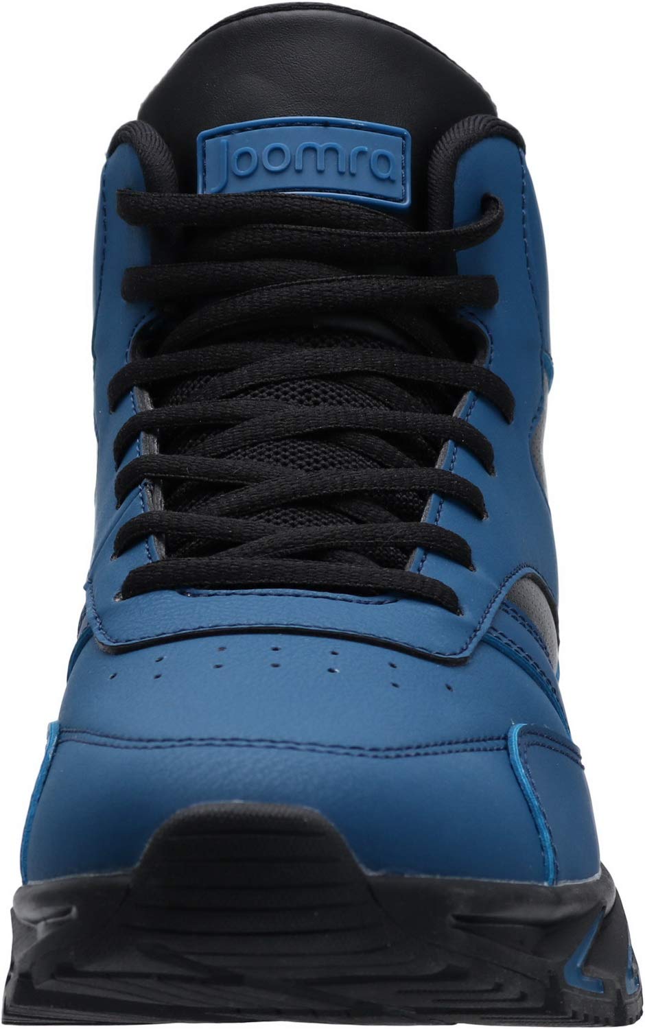 Joomra Mens Work Tennis Shoes Blue Leather Lace up High Top Leather Skate Cushion Sport Footwear Jogging Basketball Daily Fashion Sneakers Size 9.5