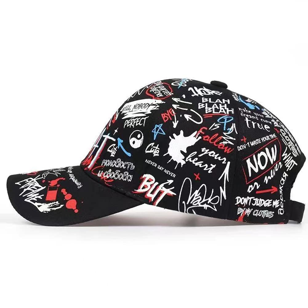 YY GEWETAO Men's Baseball Cap Adjustable Cotton Graffiti Doodle Sport Caps for Men Women