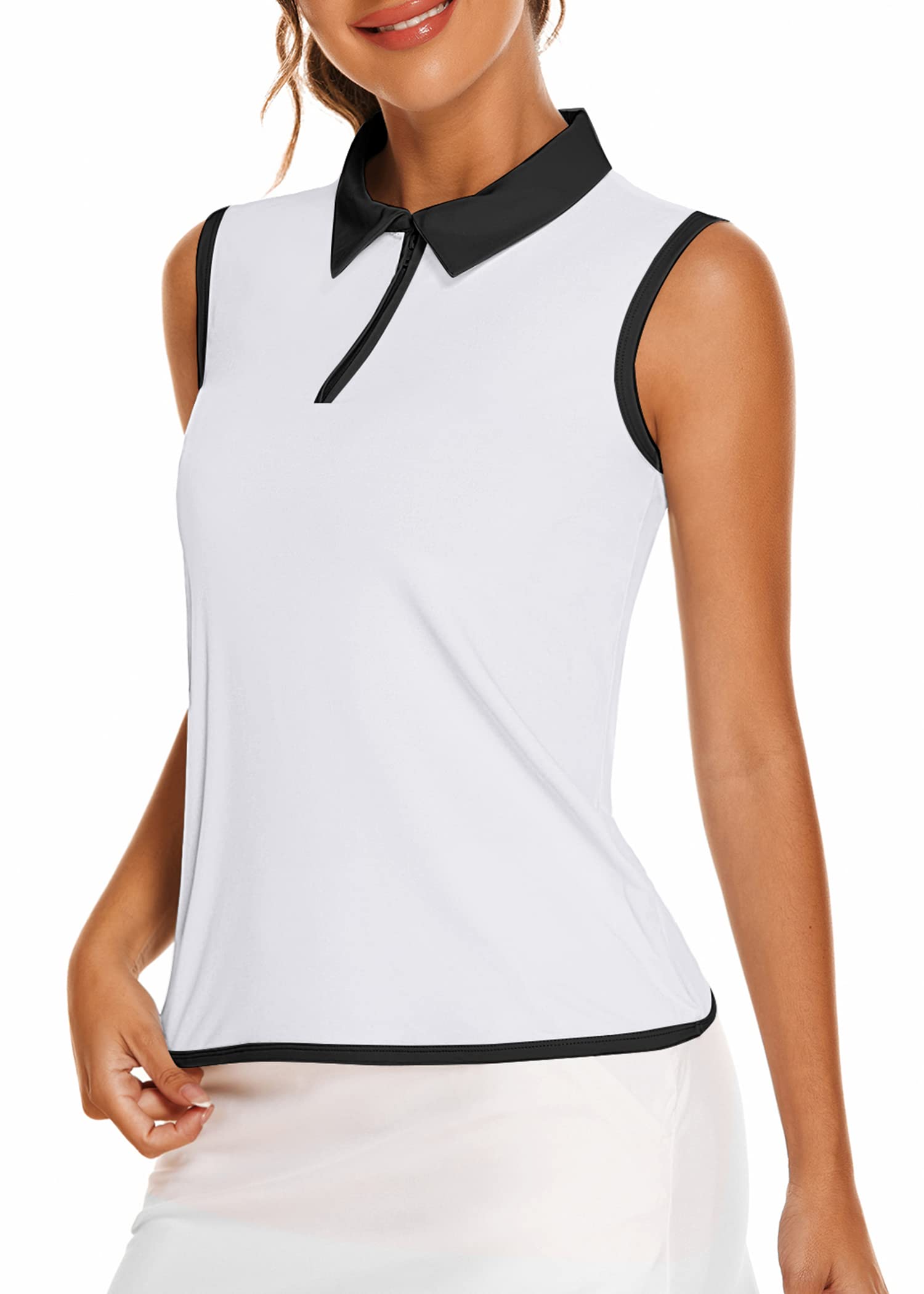 Golf Polo Shirts for Women Fashion Dressy Casual Women's Summer Sleeveless Tops for Daily Work Sports