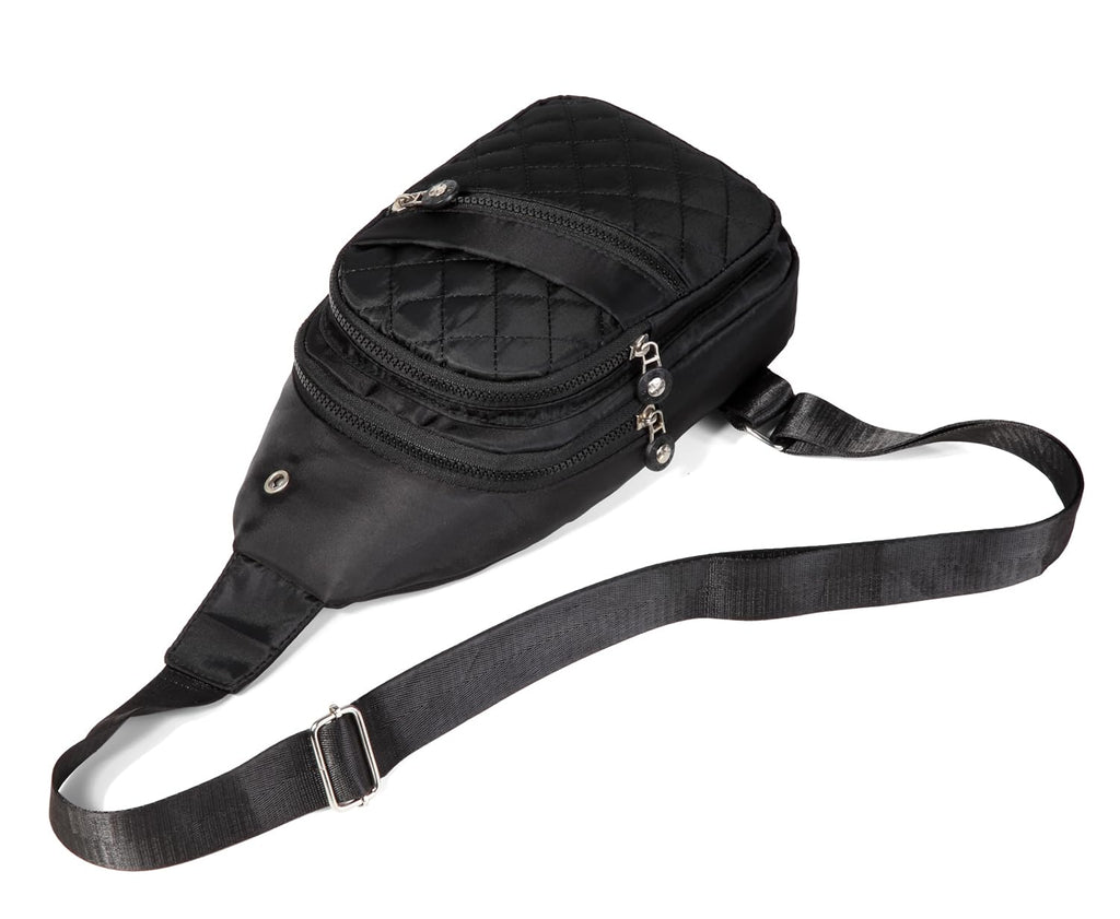 AOSTIHOT Crossbody Small Sling Backpack Sling Bag for Women, Chest Bag Daypack Crossbody for Travel Sport Running Hiking Dark Black