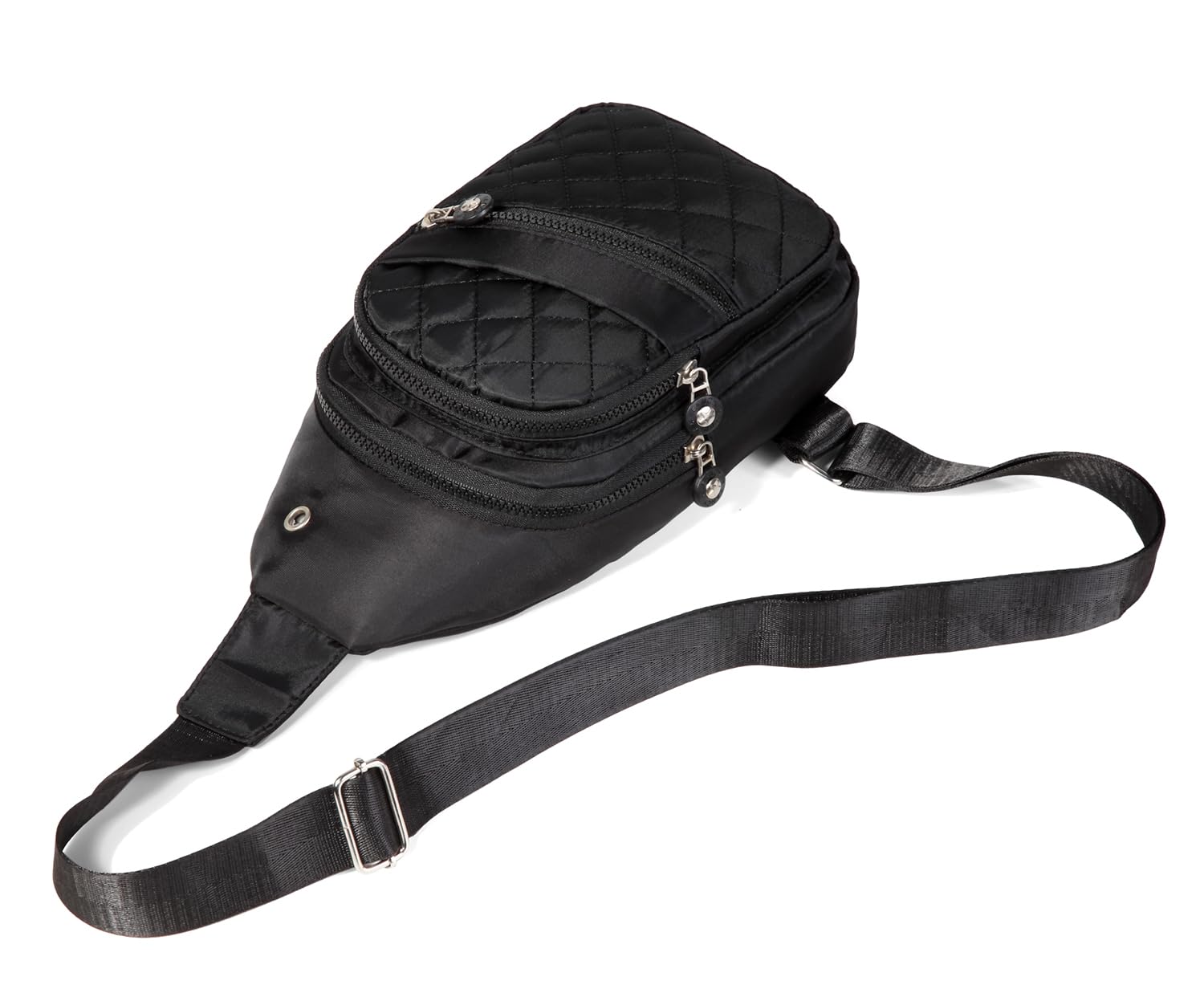AOSTIHOT Crossbody Small Sling Backpack Sling Bag for Women, Chest Bag Daypack Crossbody for Travel Sport Running Hiking Dark Black