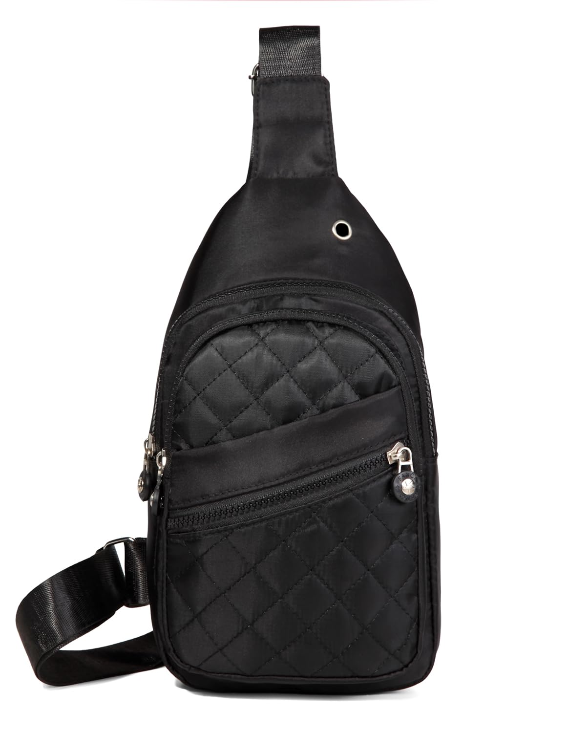 AOSTIHOT Crossbody Small Sling Backpack Sling Bag for Women, Chest Bag Daypack Crossbody for Travel Sport Running Hiking Dark Black