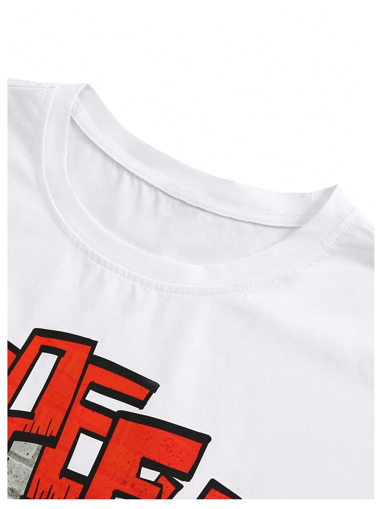 VIPWOLF Men's 2 Piece Outfits Short Sleeve Letter Graphic Tees and Drawstring Flared Sweatpants Tracksuits Set White and Red X-Large