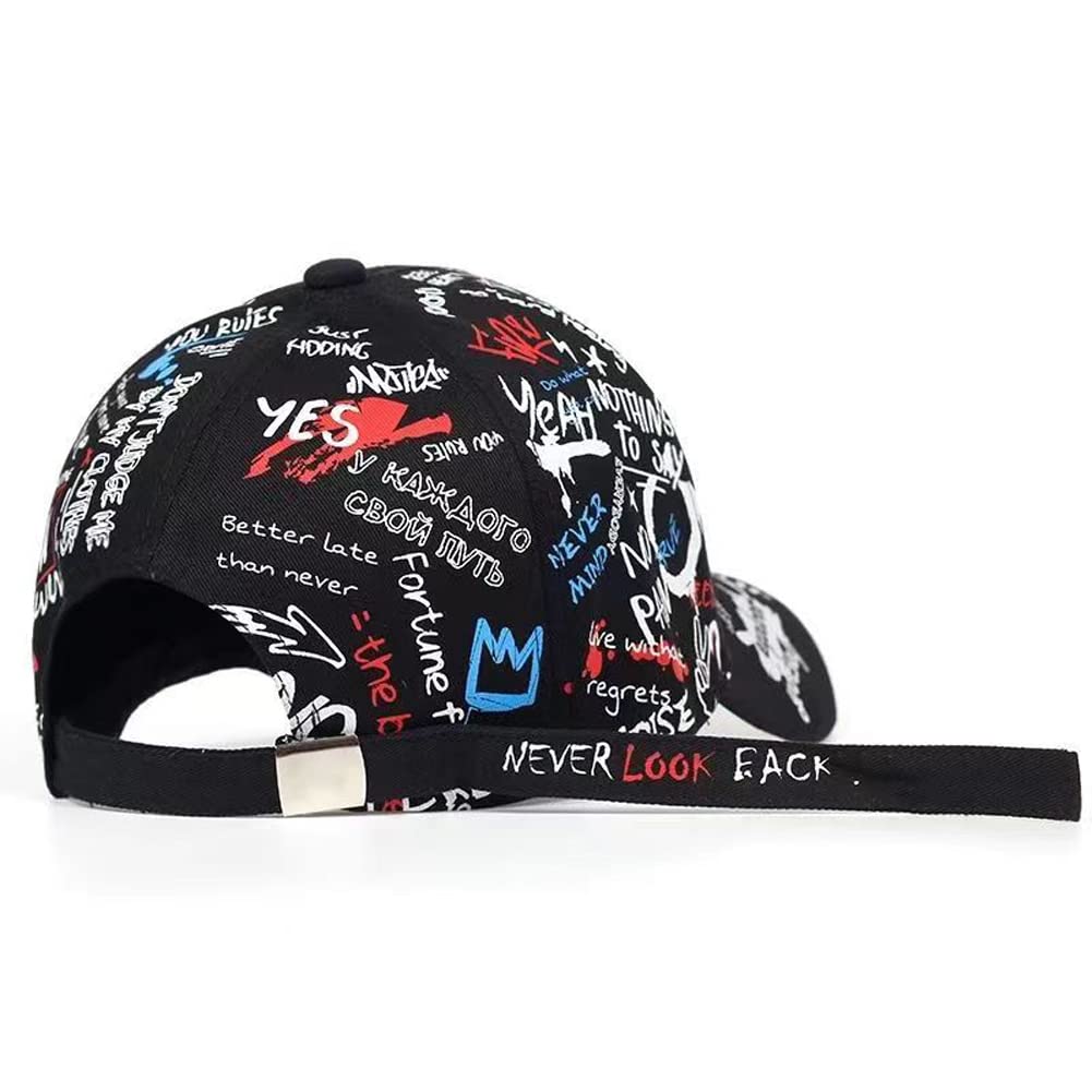 YY GEWETAO Men's Baseball Cap Adjustable Cotton Graffiti Doodle Sport Caps for Men Women