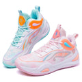KIUSMETY Womens Mens Basketball Shoes High Top Fashion Volleyball Sneakers Breathable Lace Up Non Slip Sport Outdoor Shoe for Unisex Greenpink Size 8