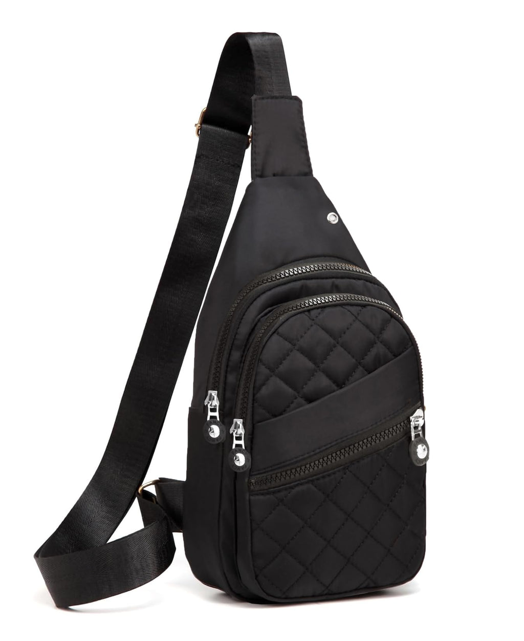 AOSTIHOT Crossbody Small Sling Backpack Sling Bag for Women, Chest Bag Daypack Crossbody for Travel Sport Running Hiking Dark Black