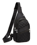 AOSTIHOT Crossbody Small Sling Backpack Sling Bag for Women, Chest Bag Daypack Crossbody for Travel Sport Running Hiking Dark Black