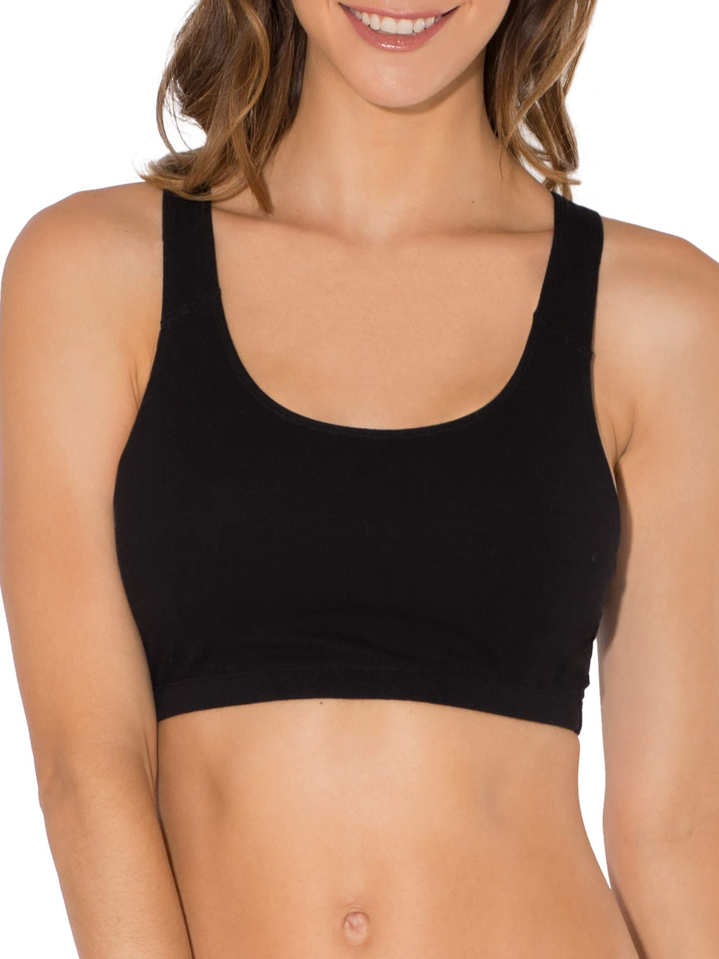 Fruit of the Loom Women's Built Up Tank Style Sports Bra, RED HOT W.BLK/Charcoal/Black, 46