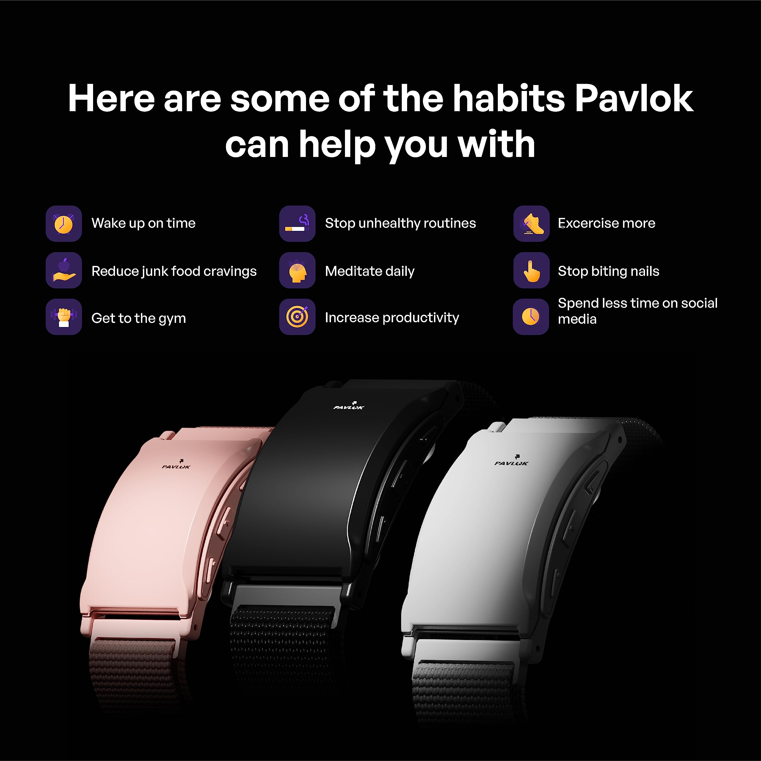 Pavlok 3 - Silent Alarm & Wearable Mindfulness Coach for Good Habits - Elevate Mindfulness, Create Good Habits - Track Steps, Activity, and Sleep Patterns