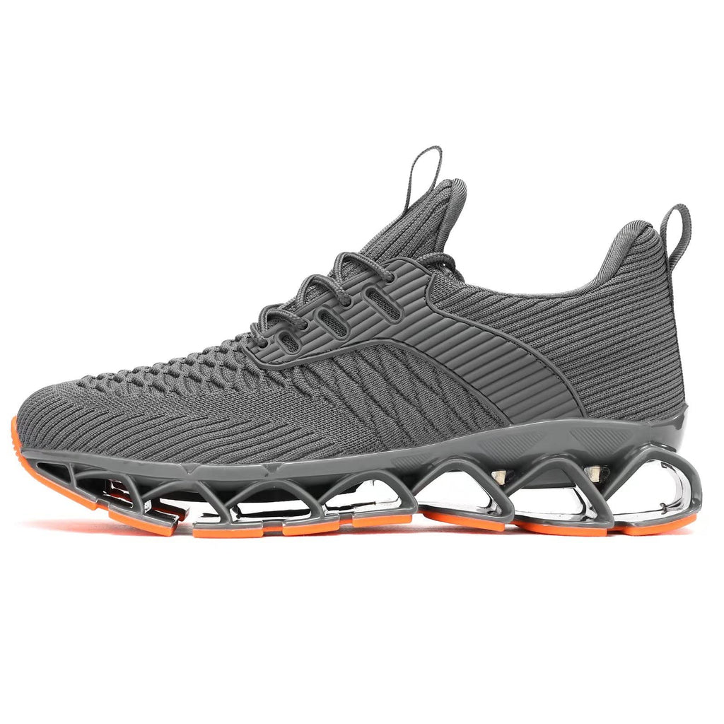 Men's Slip on Walking Running Shoes Blade Tennis Casual Fashion Sneakers Comfort Non Slip Work Sport Athletic Trainer Dark/Gray