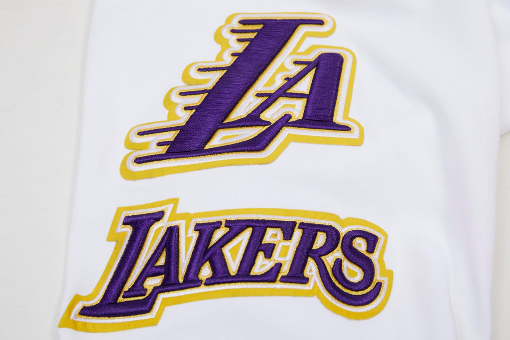 Pro Standard Mens NBA Los Angeles Lakers Classic Chenille Full Zip Hoodie White L