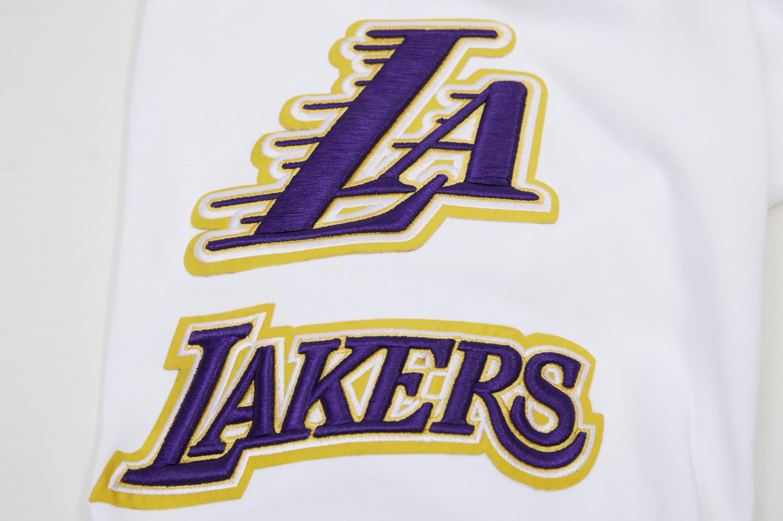 Pro Standard Mens NBA Los Angeles Lakers Classic Chenille Full Zip Hoodie White L