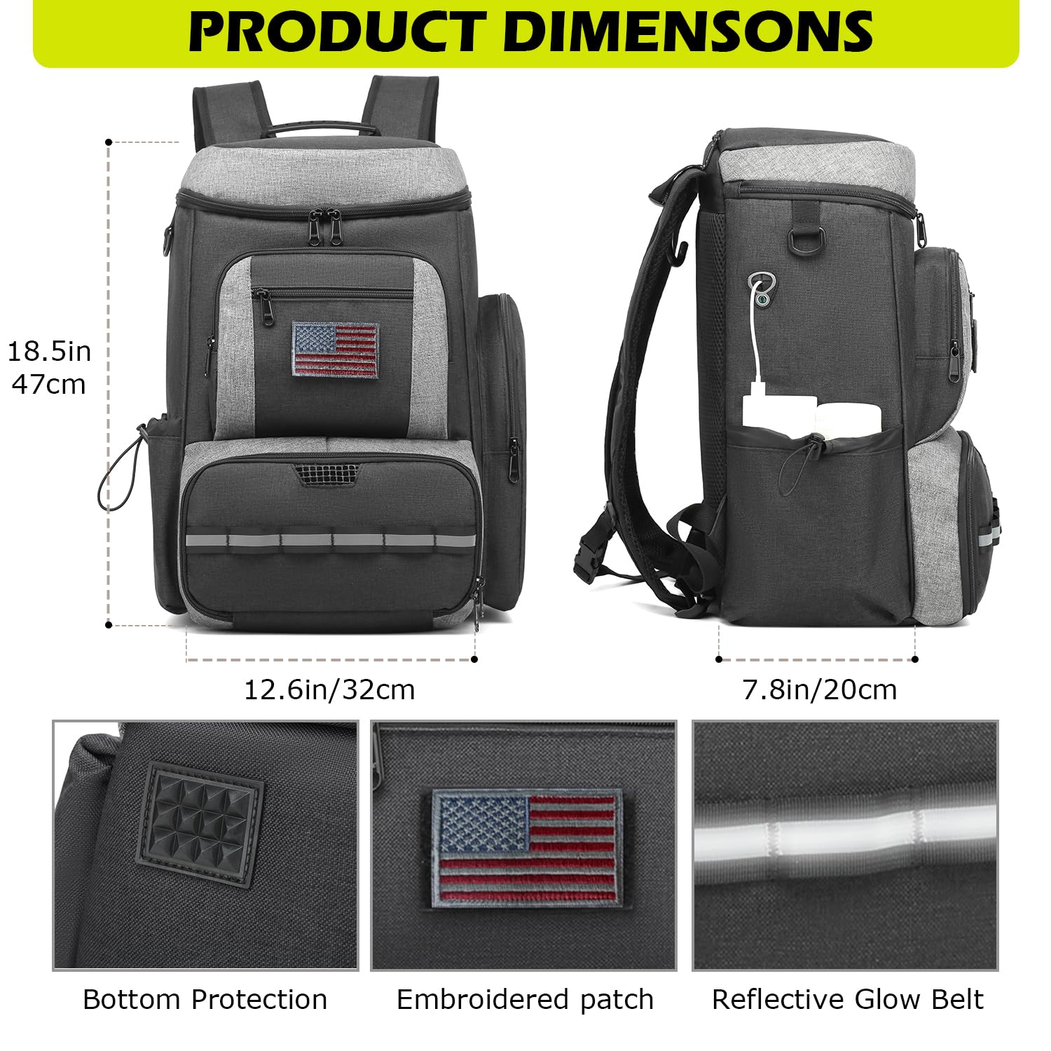HAMBOLY Pickleball Bag for Men & Women, Large Pickleball Backpack with Shoes Compartment and Cooler, Fence Hook Design