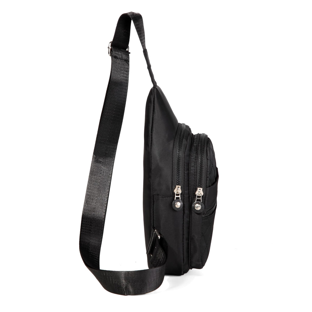 AOSTIHOT Crossbody Small Sling Backpack Sling Bag for Women, Chest Bag Daypack Crossbody for Travel Sport Running Hiking Dark Black