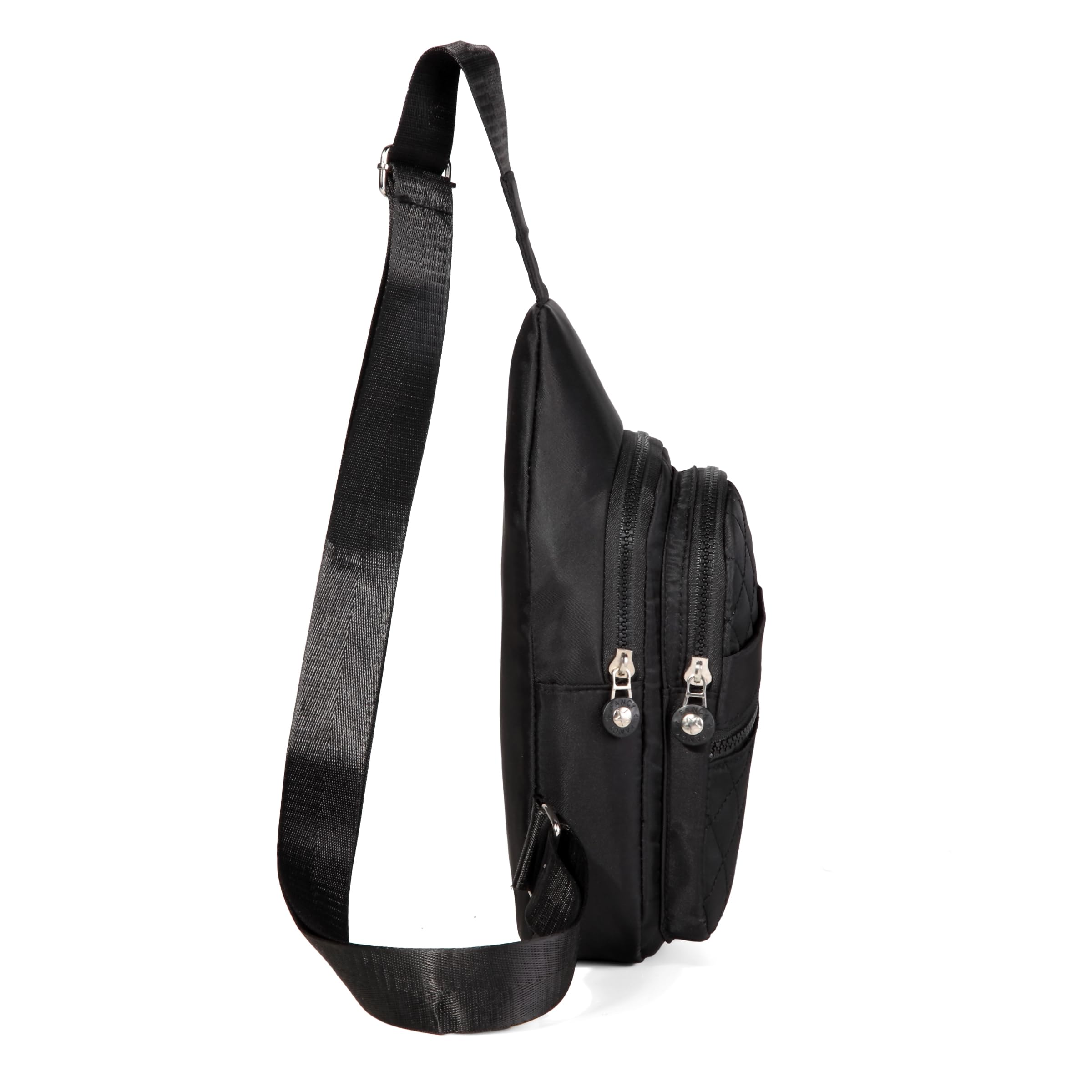 AOSTIHOT Crossbody Small Sling Backpack Sling Bag for Women, Chest Bag Daypack Crossbody for Travel Sport Running Hiking Dark Black