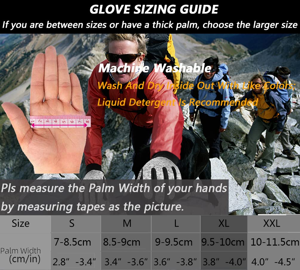 MOREOK Winter Gloves for Men/Women -10°F 3M Thinsulate Warm Touch Screen Snow Ski Bicycle Bike Gloves for Driving/Cycling/Running/Hiking-Black-XL