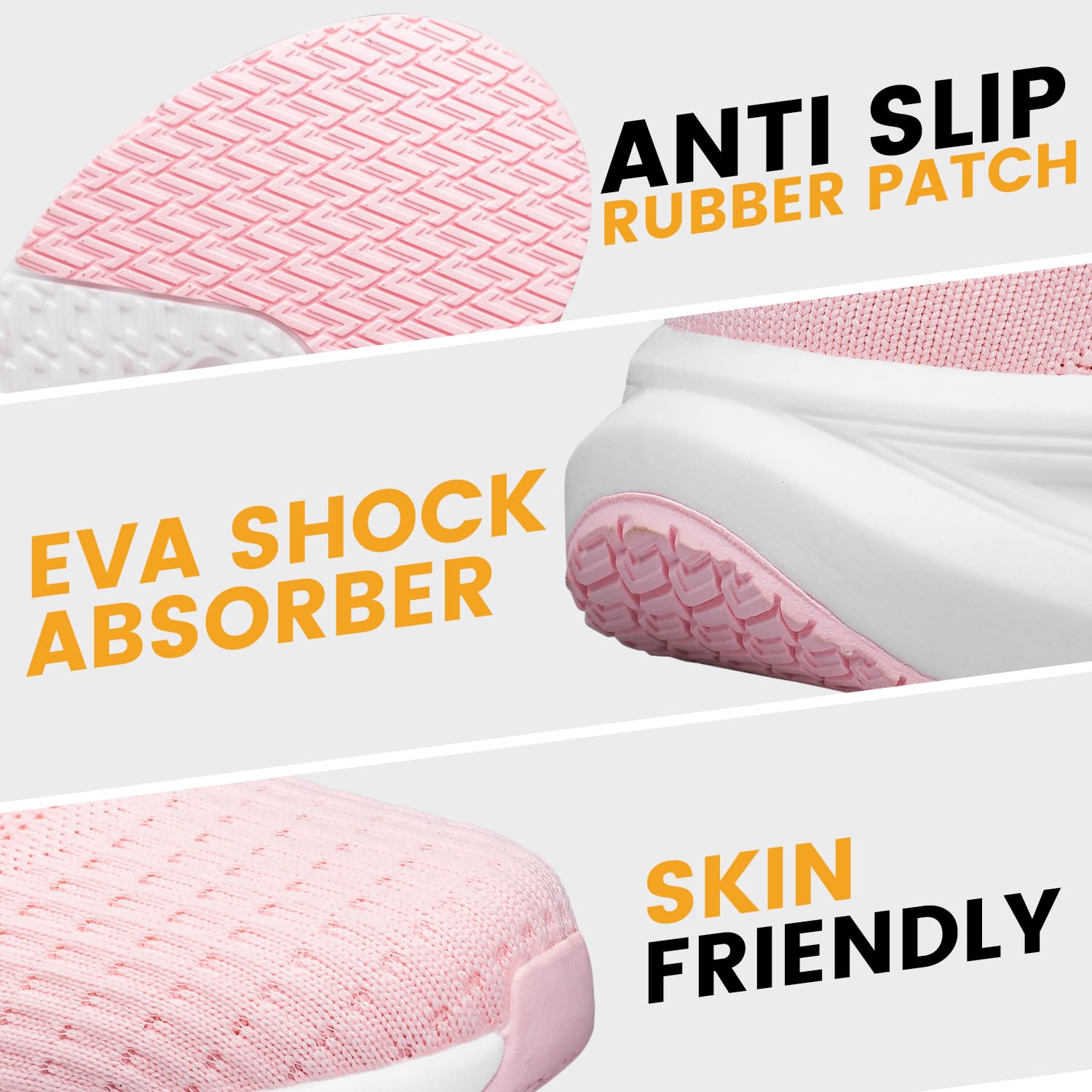 Womens Slip on Walking Shoes Comfort Lightweight Breathable Sock Shoe Non-Slip Mesh Casual Fashion Tennis Running Sneakers Pink Size 9