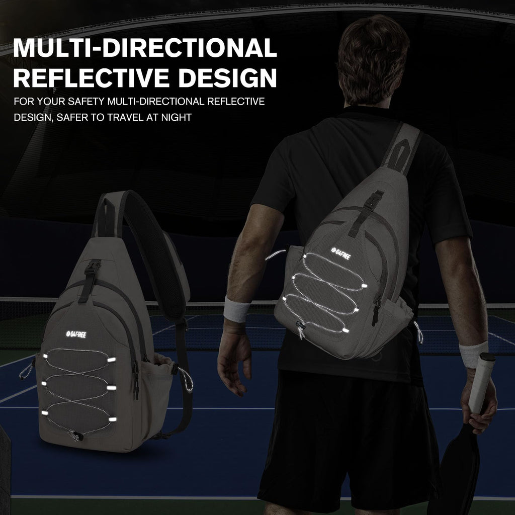 G4Free Pickleball Bag Sport Tennis Sling Bag Lightweight Pickleball Paddle Bag, Ivory, L