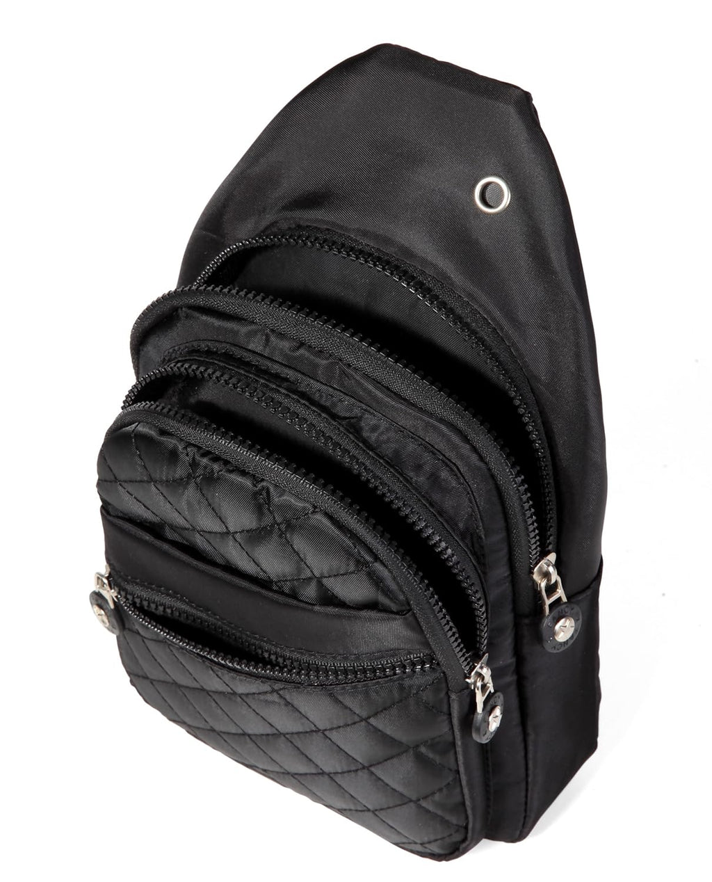AOSTIHOT Crossbody Small Sling Backpack Sling Bag for Women, Chest Bag Daypack Crossbody for Travel Sport Running Hiking Dark Black
