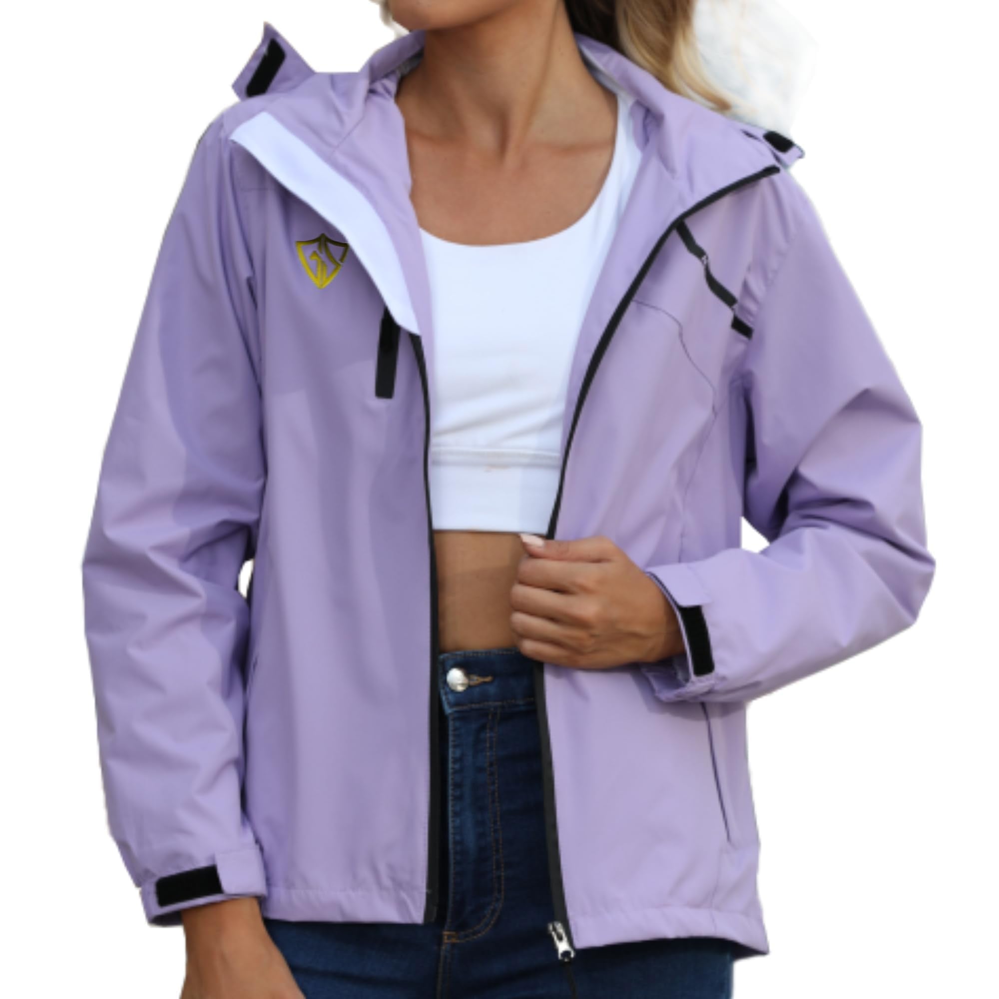 GIISAM Light Rain Jacket Women Purple Ladies Rainjackets Waterproof Windproof Woman Thin Raincoat for Teen Juniors
