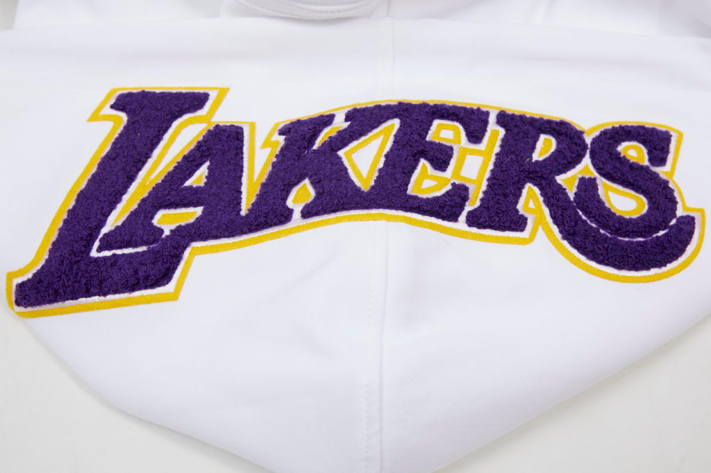 Pro Standard Mens NBA Los Angeles Lakers Classic Chenille Full Zip Hoodie White L