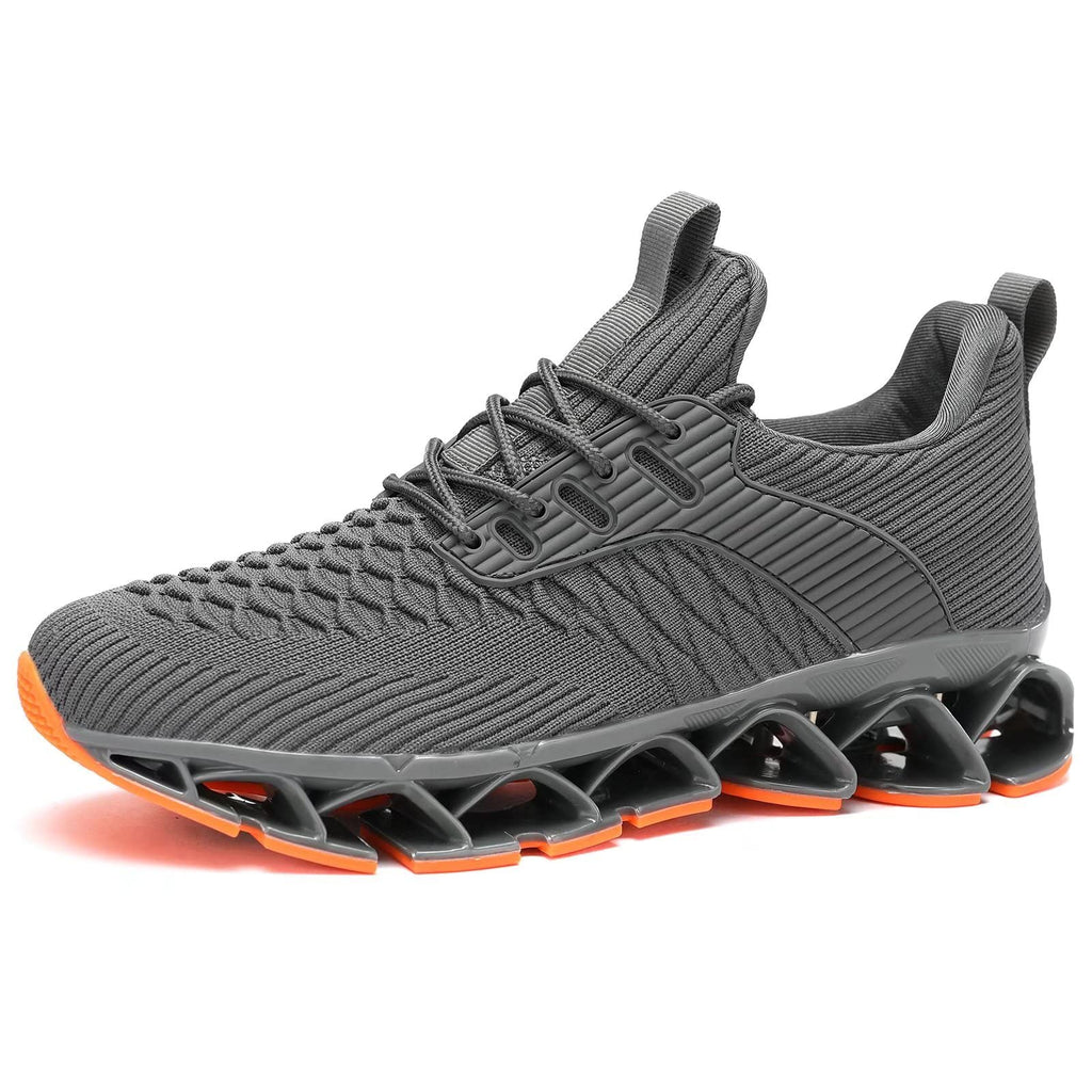Men's Slip on Walking Running Shoes Blade Tennis Casual Fashion Sneakers Comfort Non Slip Work Sport Athletic Trainer Dark/Gray