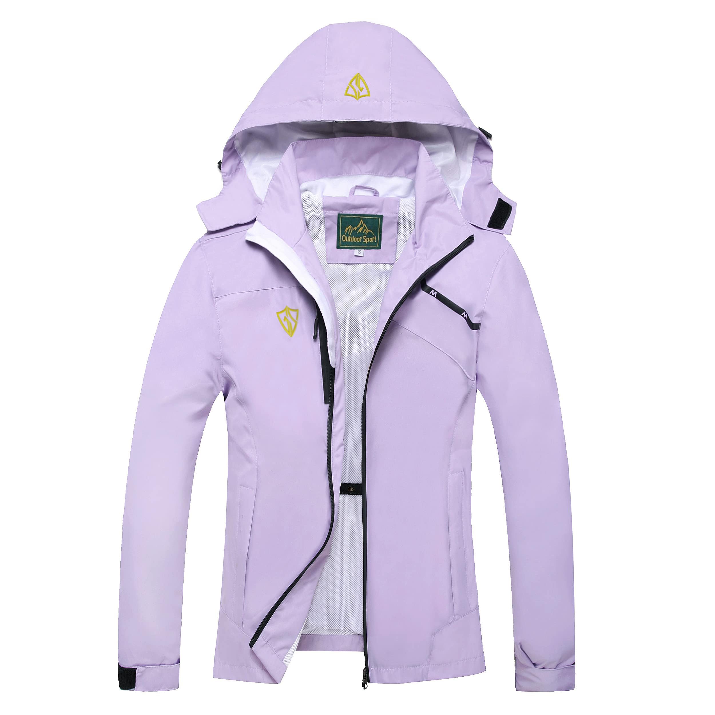 GIISAM Light Rain Jacket Women Purple Ladies Rainjackets Waterproof Windproof Woman Thin Raincoat for Teen Juniors