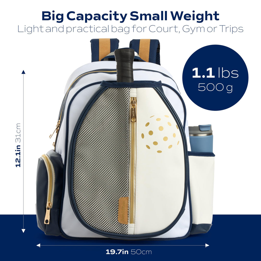 Net & Style Pickleball Backpack With Paddle Holder Large Capacity Bag For Men And Women With Ball Pocket Water Bottle Storage Stylish Lightweight Design For Outdoor Sports And Travel Use