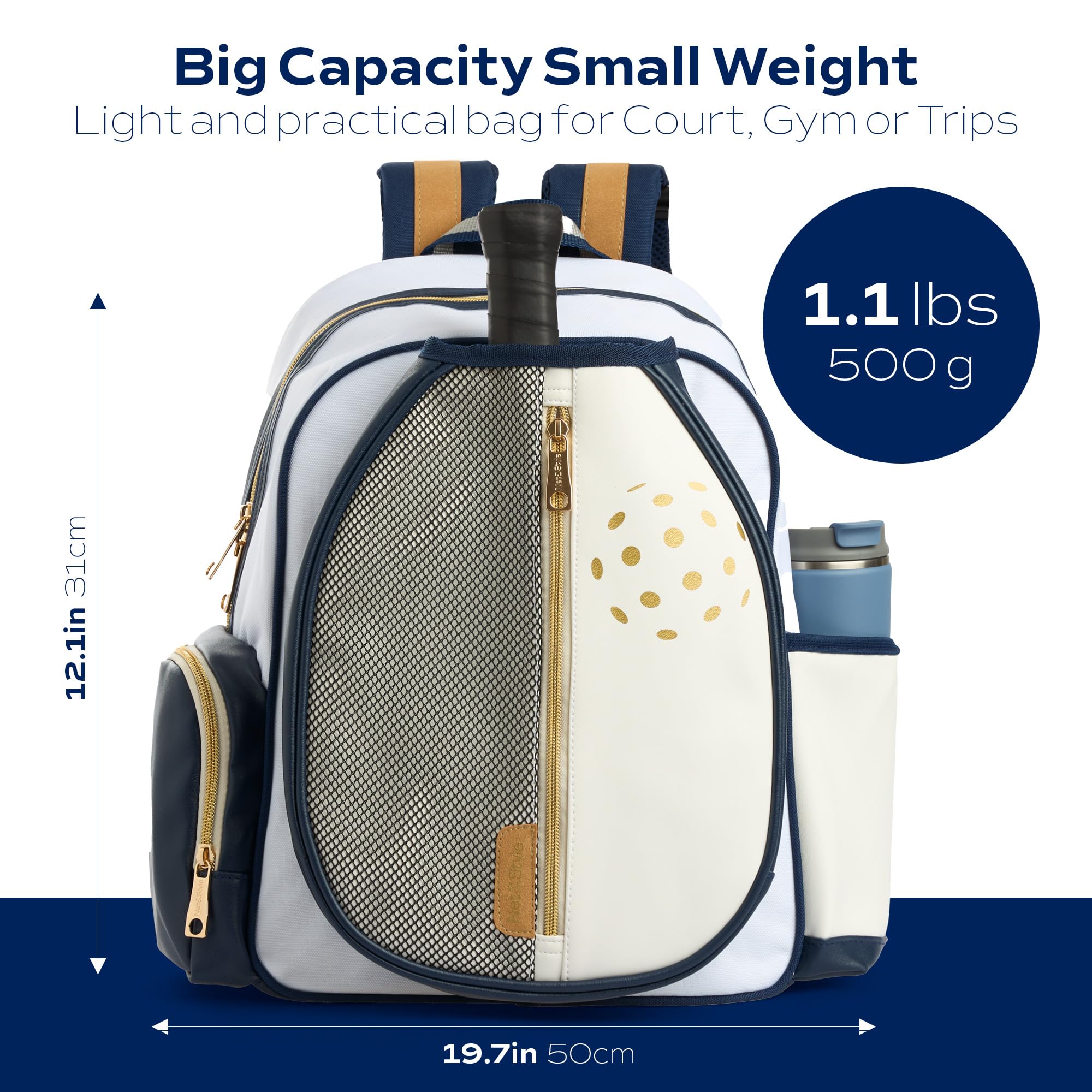 Net & Style Pickleball Backpack With Paddle Holder Large Capacity Bag For Men And Women With Ball Pocket Water Bottle Storage Stylish Lightweight Design For Outdoor Sports And Travel Use