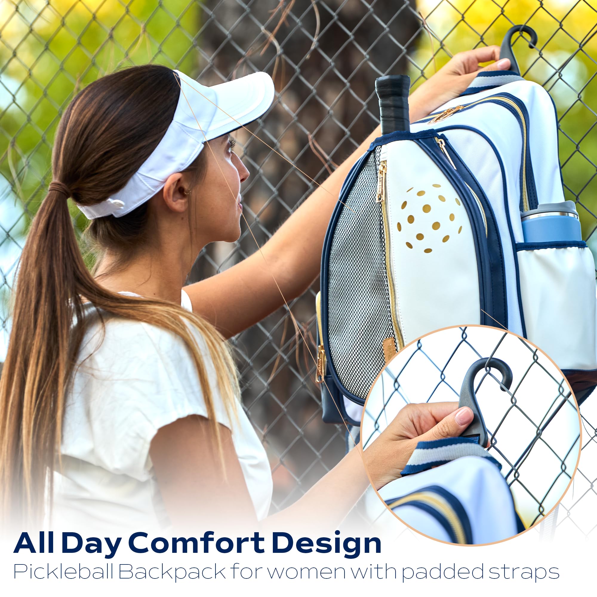 Net & Style Pickleball Backpack With Paddle Holder Large Capacity Bag For Men And Women With Ball Pocket Water Bottle Storage Stylish Lightweight Design For Outdoor Sports And Travel Use