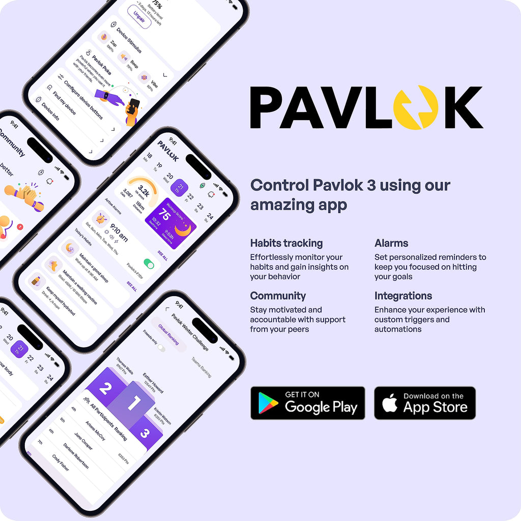 Pavlok 3 - Silent Alarm & Wearable Mindfulness Coach for Good Habits - Elevate Mindfulness, Create Good Habits - Track Steps, Activity, and Sleep Patterns