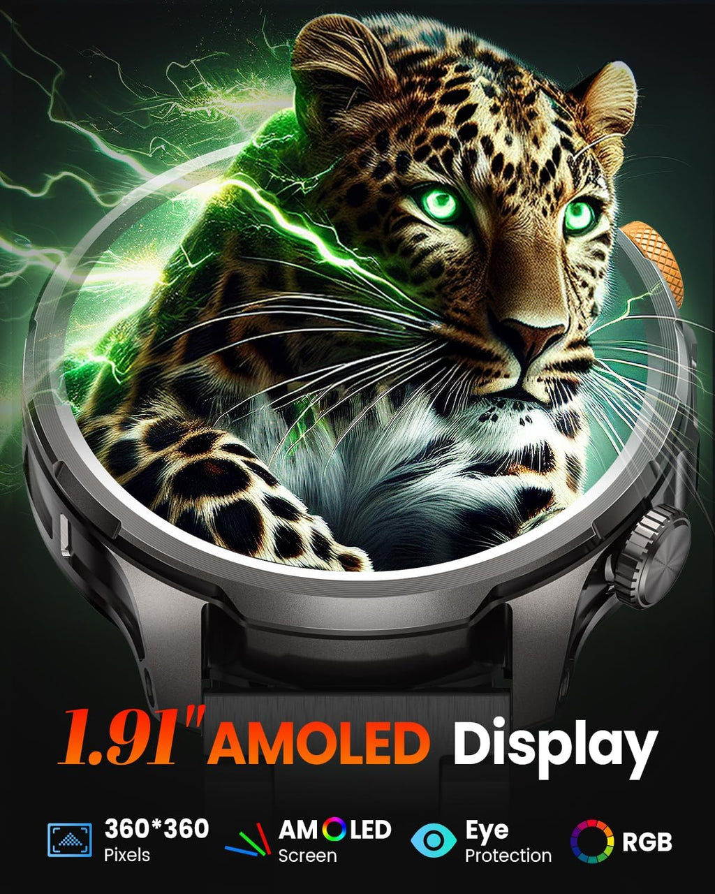 Smart Watches for Men, Military Smart Watch with 100 Days Battery/Flashlight/Heart Rate/Sleep/SpO2 Monitor/Call/110+ Sports Mode, 5 ATM Rugged Men's Fitness Tracker Watch for Android iPhone Compatible