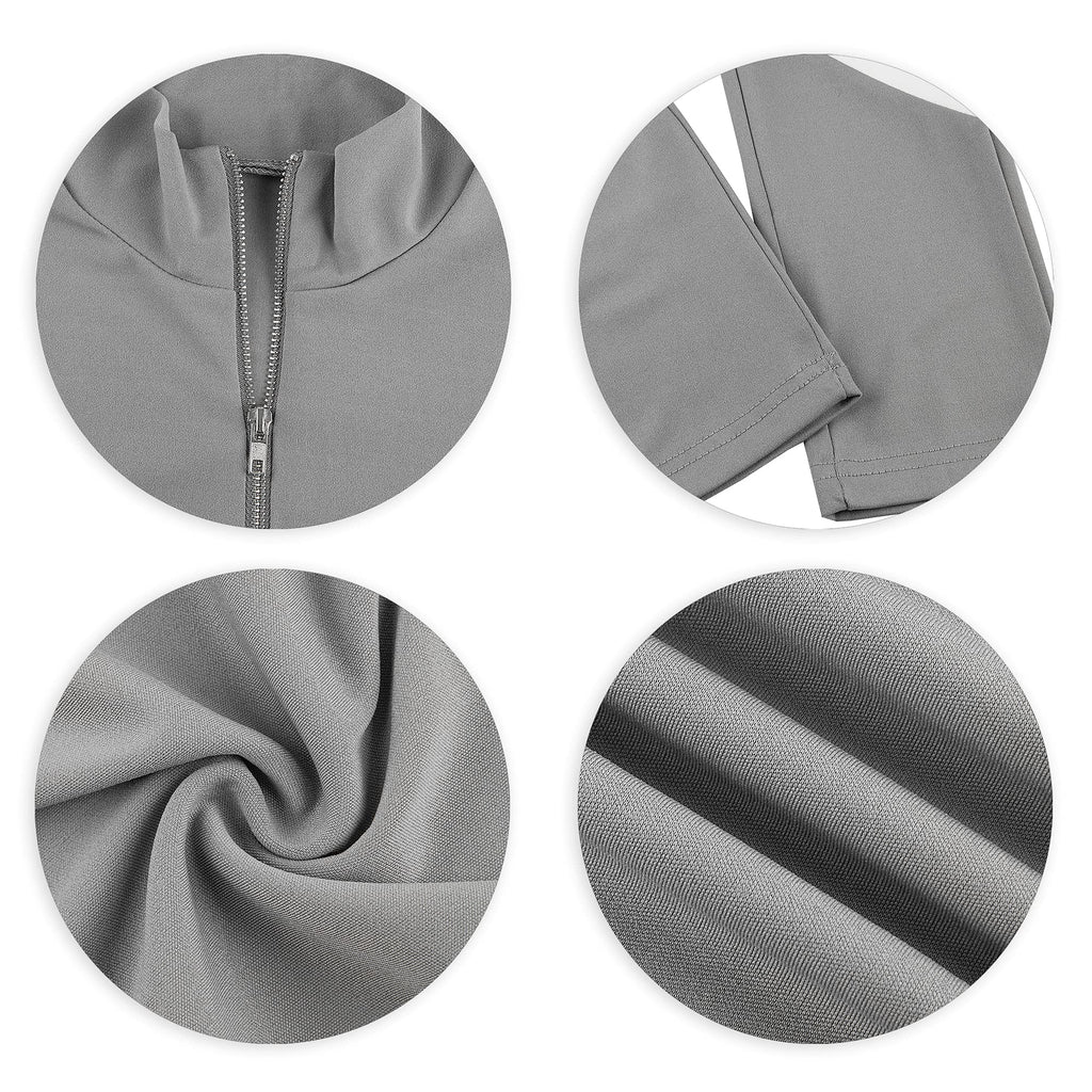 EOSIEDUR Women's Two Piece Outfits Zip Top Jacket and Elastic Waistband Pant Women Sweatsuit Tracksuit Sets, Gray L