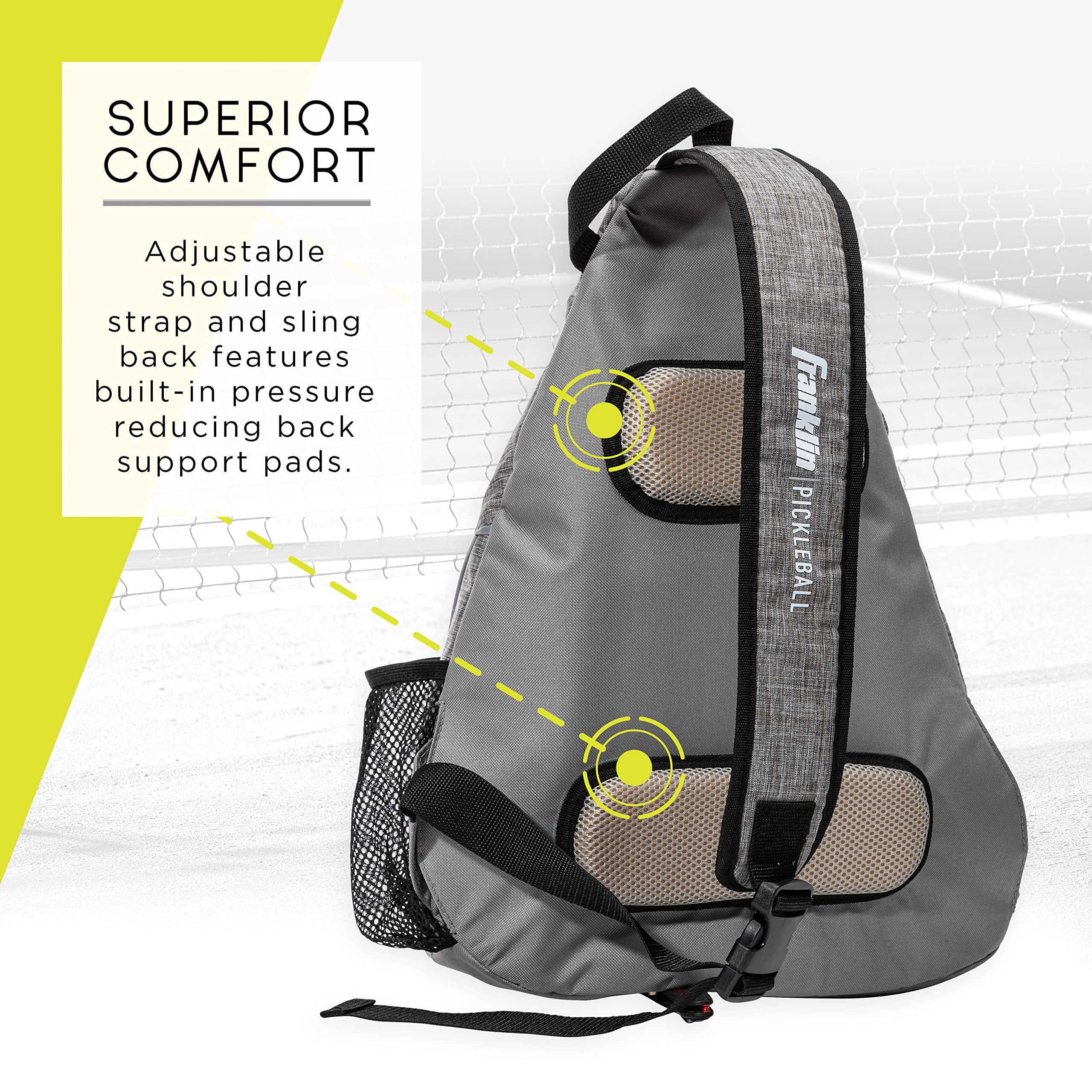 Pickleball-X Elite Performance Sling Bag - Official Bag of the US OPEN (Gray/Gray)
