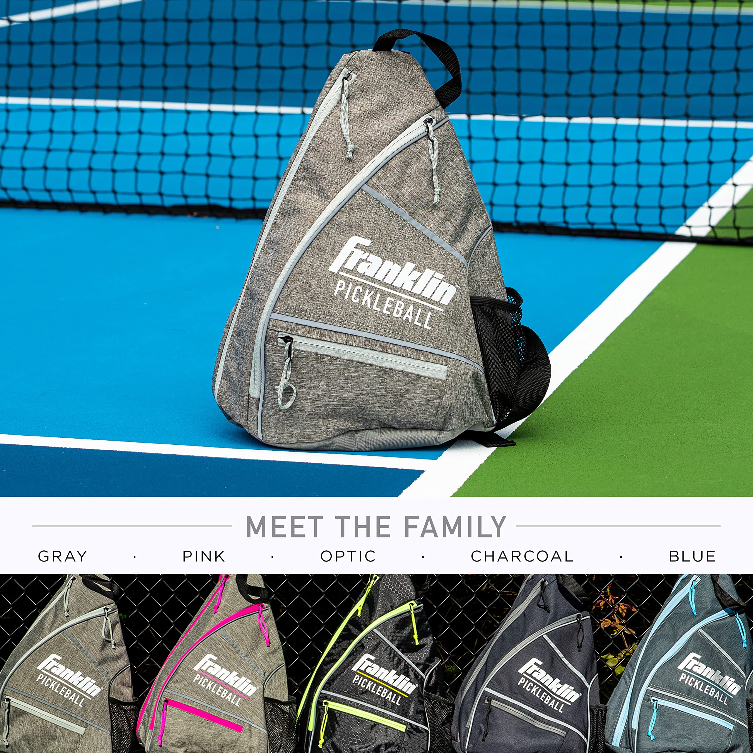Pickleball-X Elite Performance Sling Bag - Official Bag of the US OPEN (Gray/Gray)